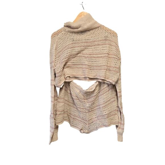 FREE PEOPLE Southampton Fauxchet Cotton Sweater Shorts Set FB Beach Pampas Med - Picture 7 of 8